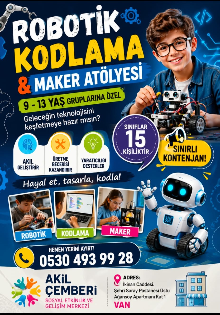 Robotik Kodlama ve Maker Atölyesi - 9-13 Yaş - Akıl Çemberi